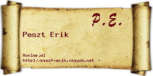 Peszt Erik névjegykártya